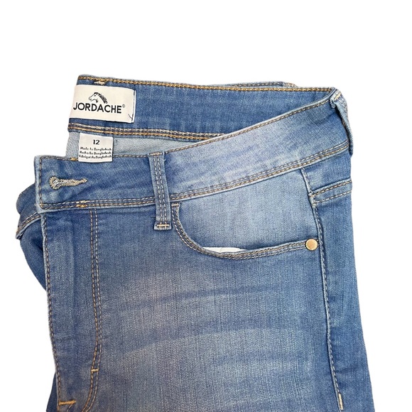 JORDACHE HIGH-WAISTED Med-Light Stretch Jeans Size12 - Picture 8 of 13